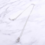925 Silver 4 Leaf Clover Square Hoop Necklace Zircon Pendant Jewelry