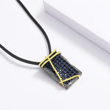 Sapphire Pendant 925 Silver Zircon Necklace Goth Accessories