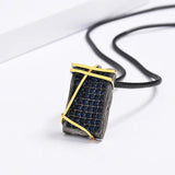 Sapphire Pendant 925 Silver Zircon Necklace Goth Accessories