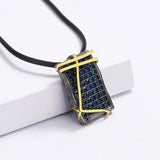 Sapphire Pendant 925 Silver Zircon Necklace Goth Accessories