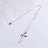 925 Silver Zircon Heart Angel Wing Key Necklace Wedding Jewelry