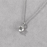 1CT D Moissanite Necklace 925 Silver Not Allergy Inlaid Pendant Jewelry