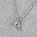 1CT D Moissanite Necklace 925 Silver Not Allergy Inlaid Pendant Jewelry