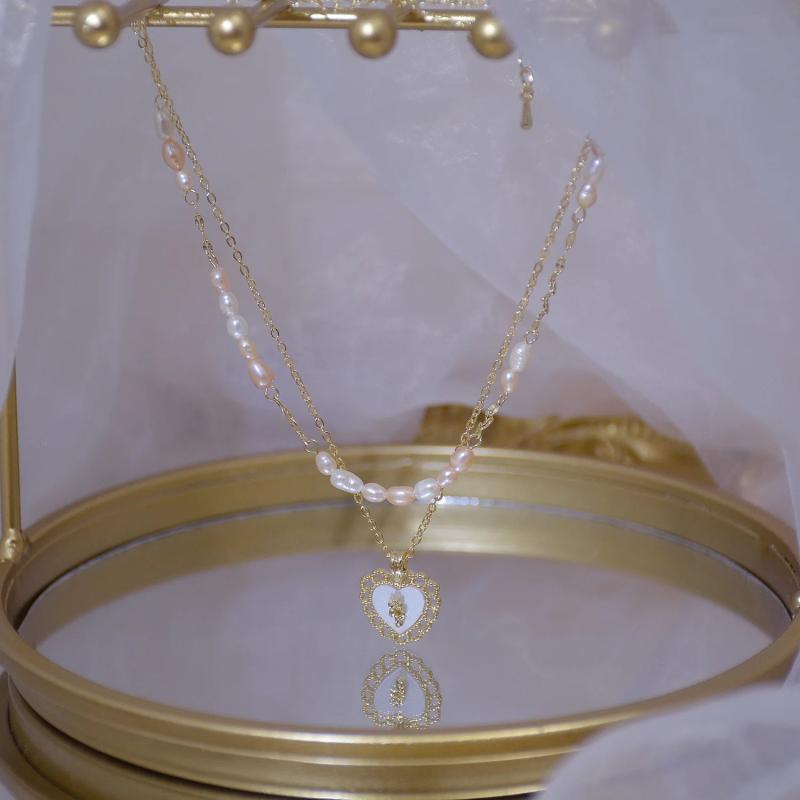Natural Freshwater Pearl Love Two-Piece Short Necklace