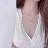 Natural Freshwater Pearl Love Two-Piece Short Necklace