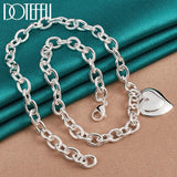 925 Silver Double Heart Pendant Necklace 18 Inch Chain