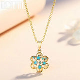 925 Silver Star Flower Pendant Necklace For Women Party Gift