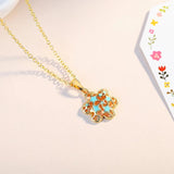 925 Silver Star Flower Pendant Necklace For Women Party Gift