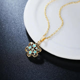 925 Silver Star Flower Pendant Necklace For Women Party Gift