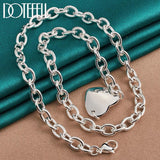925 Silver Heart Pendant Necklace 18 Inches Chain Wedding Engagement Jewelry