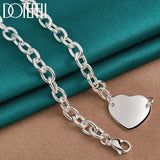 925 Silver Heart Pendant Necklace 18 Inches Chain Wedding Engagement Jewelry