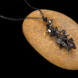 Purple Zircon Crystal Butterfly Flower Pendant Necklace Women Choker Jewelry