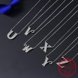 Letter Necklace For Women 925 Sterling Silver Alphabet Pendant