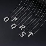 Letter Necklace For Women 925 Sterling Silver Alphabet Pendant