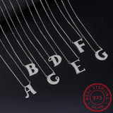 Letter Necklace For Women 925 Sterling Silver Alphabet Pendant