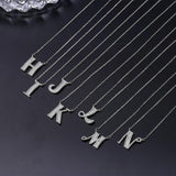 Letter Necklace For Women 925 Sterling Silver Alphabet Pendant