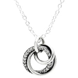 Collier Pave & Beads Shooting Star Family Necklace 925 Sterling Silver