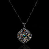 Bohemia Geometrical CZ Zircon Filled Pendant Necklace