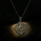 Bohemia Geometrical CZ Zircon Filled Pendant Necklace