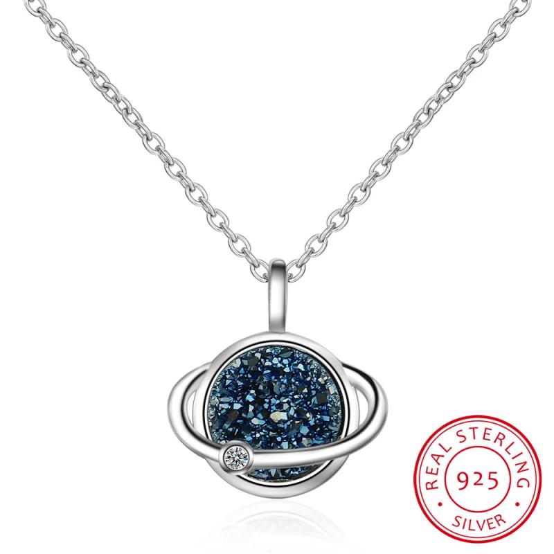 Crystal Planet 925 Silver Necklace Gift for Women