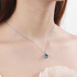 Crystal Planet 925 Silver Necklace Gift for Women