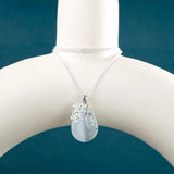 Water Drop Gemstone Necklace Cat's Eye Pendant Short Chain