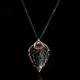 Vintage Feather Zircon Necklace for Women
