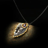 Vintage Feather Zircon Necklace for Women
