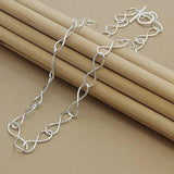 Silver 925 Twisted Heart Chain Necklaces Jewelry