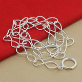 Silver 925 Twisted Heart Chain Necklaces Jewelry