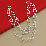 Silver 925 Twisted Heart Chain Necklaces Jewelry