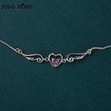 Heart Shape Amethyst Silver Necklace for Women