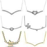 925 Silver Shimmering Heart Star Necklace
