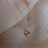 925 Silver Circle Pendant Necklace Women Clavicle Chain Jewelry
