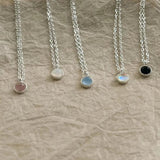 925 Silver Crystal Pendant Necklace Round Wedding Jewelry