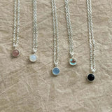 925 Silver Crystal Pendant Necklace Round Wedding Jewelry