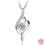925 Silver Heart Amethyst Necklace For Women Wedding Jewelry