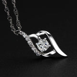925 Silver Heart Amethyst Necklace For Women Wedding Jewelry