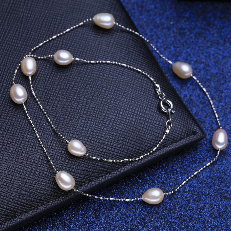 Baroque Freshwater Pearl Necklace Handcrafted Long Wedding Jewelry