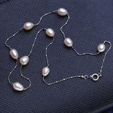 Baroque Freshwater Pearl Necklace Handcrafted Long Wedding Jewelry