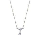 925 Silver Necklace Flash Diamond Geometric Pendant Chain Wedding Gift