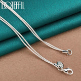 925 Silver Butterfly Pendant Necklace Double Chain Wedding Jewelry