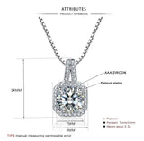 Solid 925 Silver Necklace Women Big CZ Crystal Stone Choker Necklaces Pendants