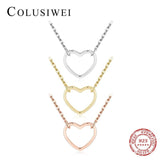 Colusiwei Silver Rose Heart Pendant Necklace for Women Girl