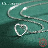 Colusiwei Silver Rose Heart Pendant Necklace for Women Girl