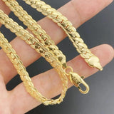 925 Silver Male Unique Necklace Chain Excellent Golden Wide Chain Necklace