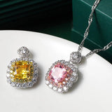 925 Silver Wedding Necklace 9mm Stone Zircon Chain