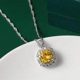 925 Silver Wedding Necklace 9mm Stone Zircon Chain