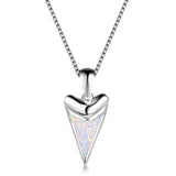Geometric Fire Opal Pendant Necklace 925 Sterling Silver