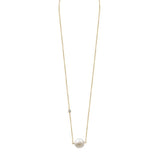 925 Silver 10mm Round Pearl Pendant Necklace 18K Plated Choker